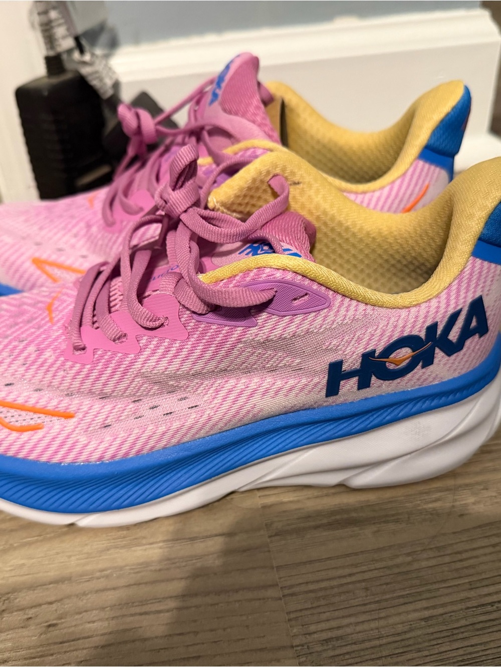 Hoka Women's Pink, Blue & Yellow Athletic Running Shoes